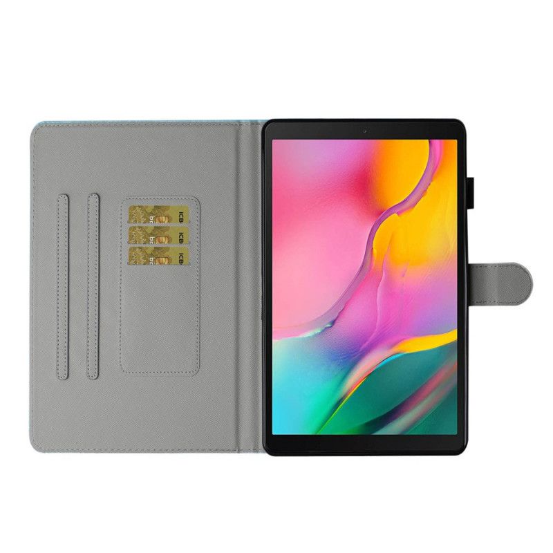 Cover Folio-hoesje Samsung Galaxy Tab A7 Telefoonhoesje Maan Vlinder