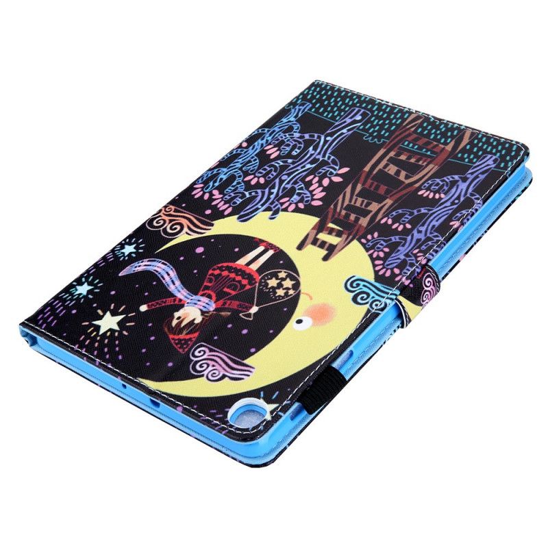 Cover Folio-hoesje Samsung Galaxy Tab A7 Telefoonhoesje Meisje In De Maan