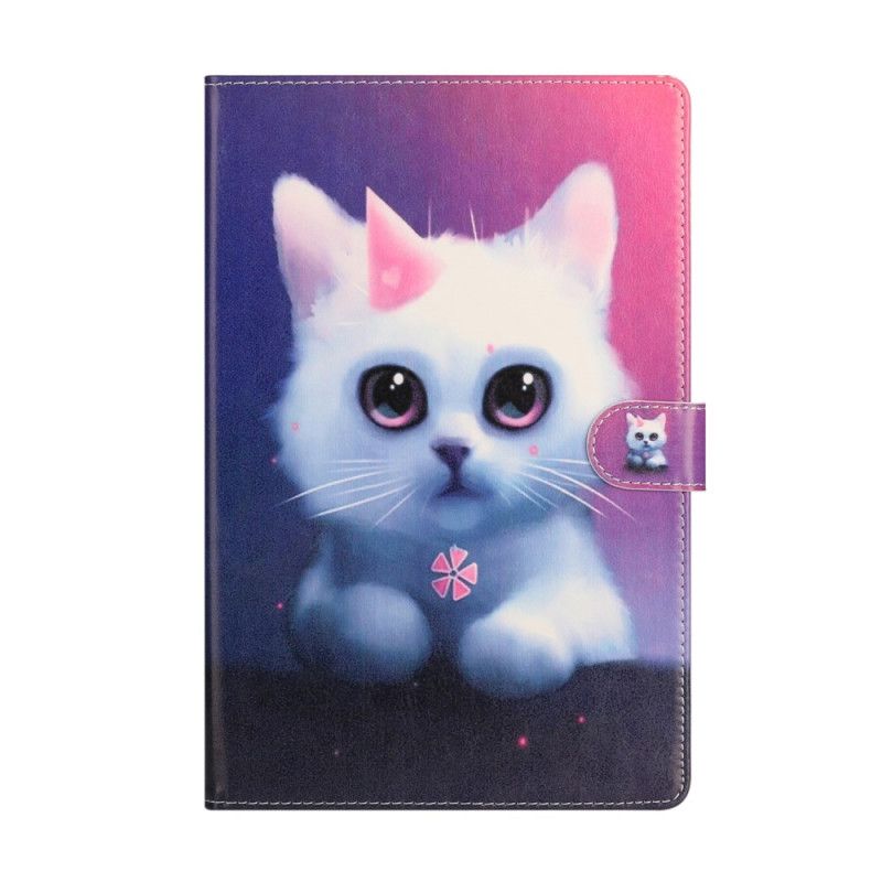 Cover Folio-hoesje Samsung Galaxy Tab A7 Telefoonhoesje Witte Kitten