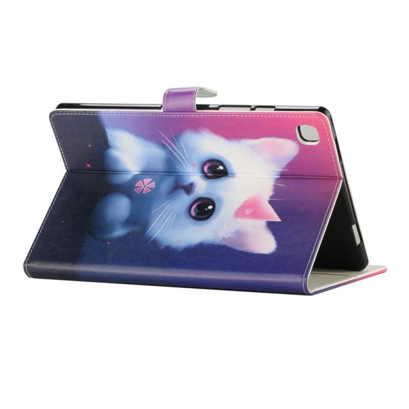 Cover Folio-hoesje Samsung Galaxy Tab A7 Telefoonhoesje Witte Kitten