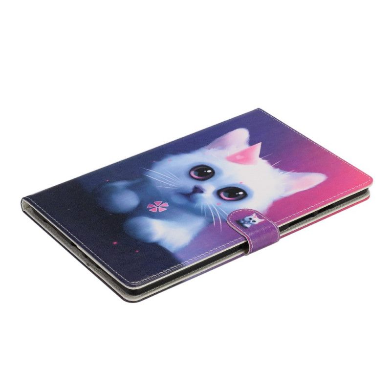 Cover Folio-hoesje Samsung Galaxy Tab A7 Telefoonhoesje Witte Kitten