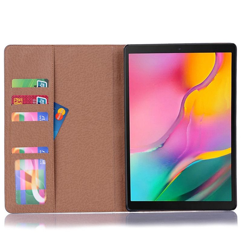 Cover voor Samsung Galaxy Tab A7 Grijs Zwart Vintage Kunstleer Klinknagels