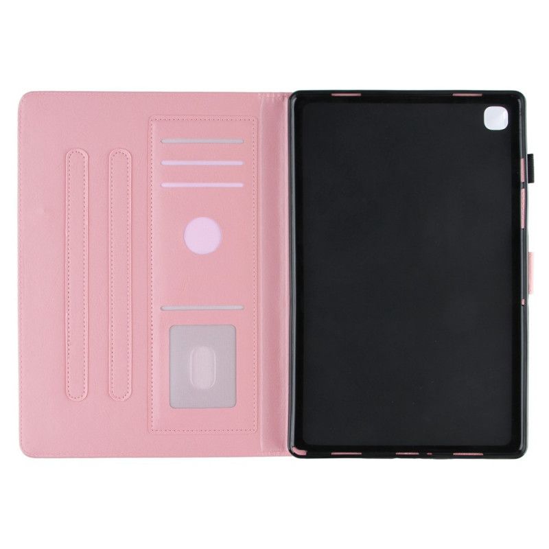 Flip Case Leren Samsung Galaxy Tab A7 Donkerblauw Roze Marmeren Variant