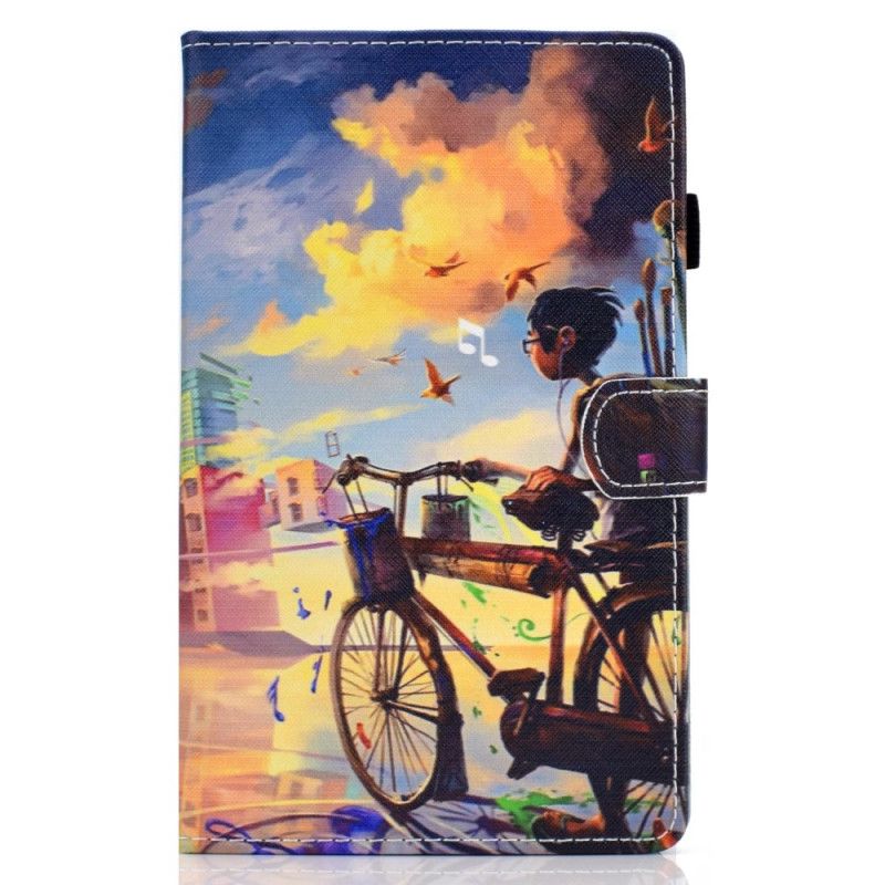 Flip Case Leren Samsung Galaxy Tab A7 Fiets Art