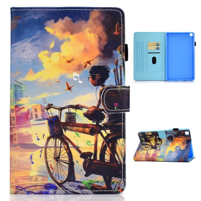 Flip Case Leren Samsung Galaxy Tab A7 Fiets Art