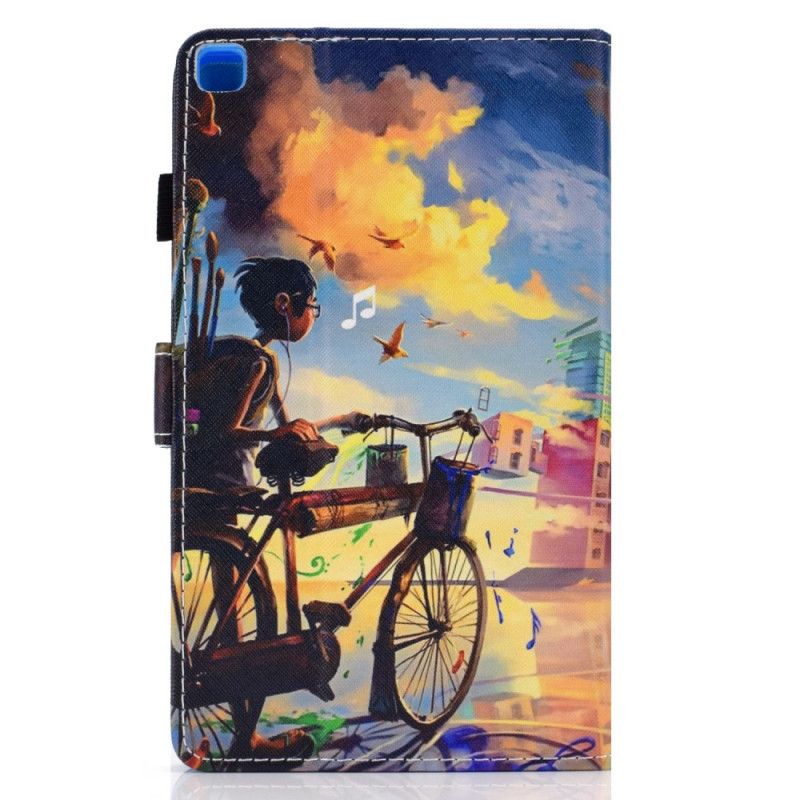 Flip Case Leren Samsung Galaxy Tab A7 Fiets Art