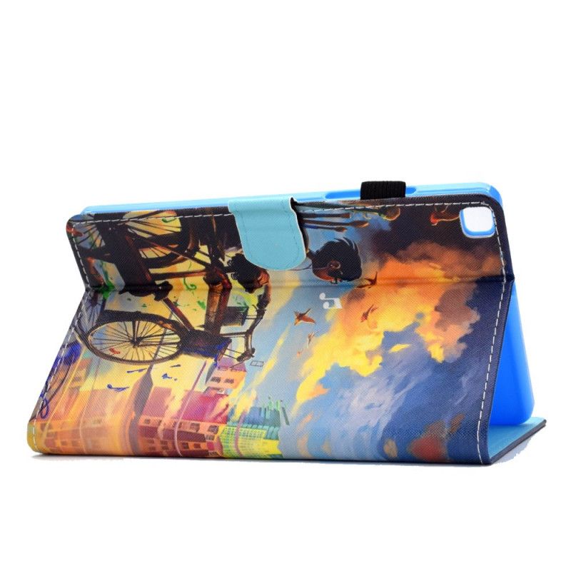 Flip Case Leren Samsung Galaxy Tab A7 Fiets Art