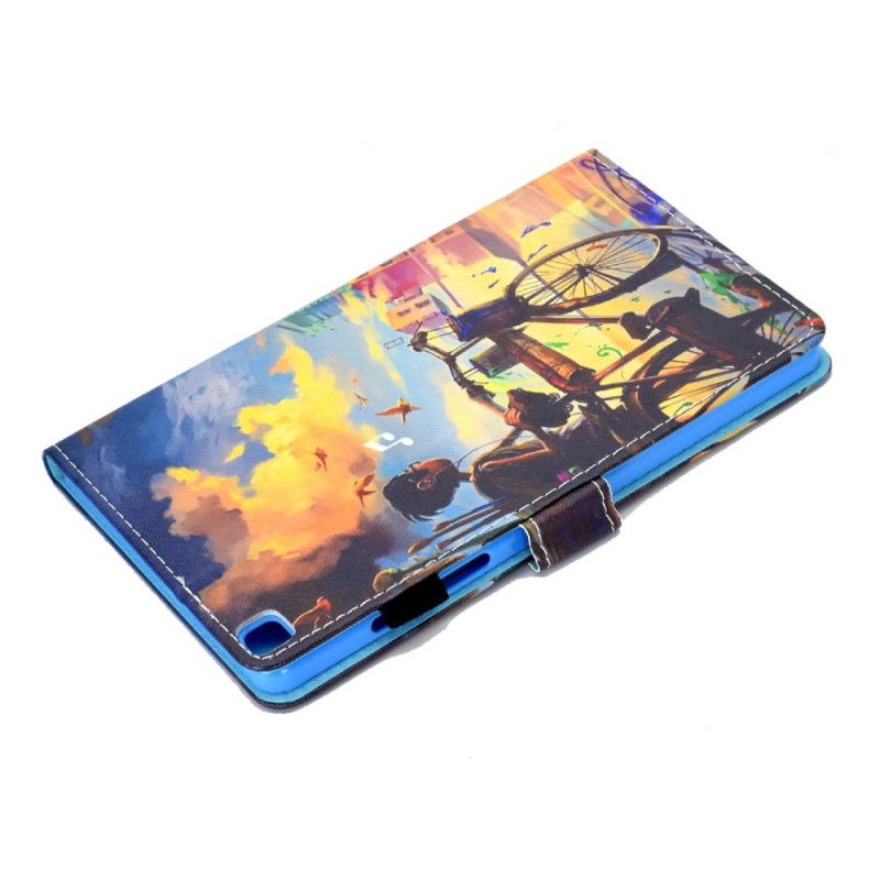 Flip Case Leren Samsung Galaxy Tab A7 Fiets Art