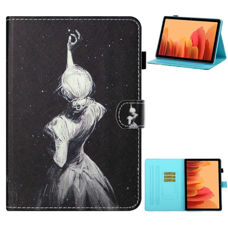 Flip Case Leren Samsung Galaxy Tab A7 Jong Meisje Art