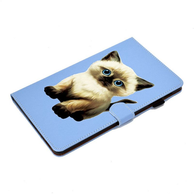 Flip Case Leren Samsung Galaxy Tab A7 Leuk Kitten