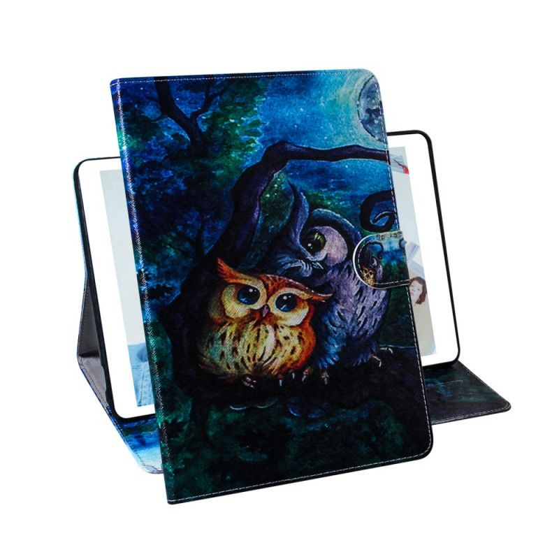 Flip Case Leren Samsung Galaxy Tab A7 Uil Schilderij