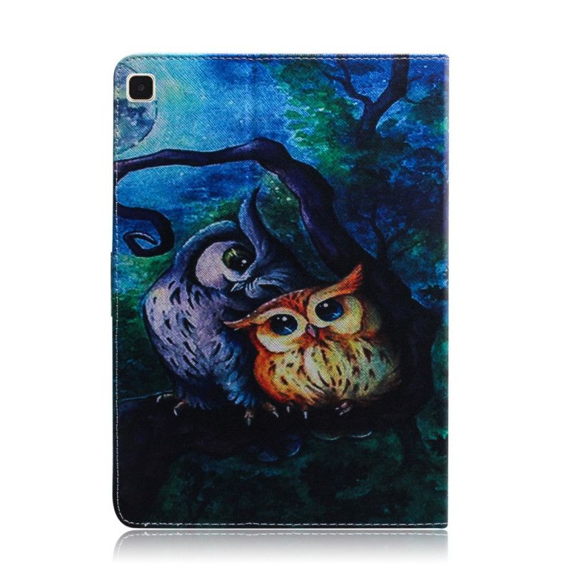 Flip Case Leren Samsung Galaxy Tab A7 Uil Schilderij