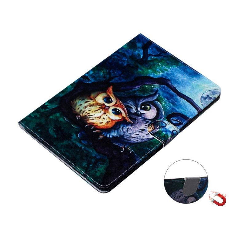 Flip Case Leren Samsung Galaxy Tab A7 Uil Schilderij