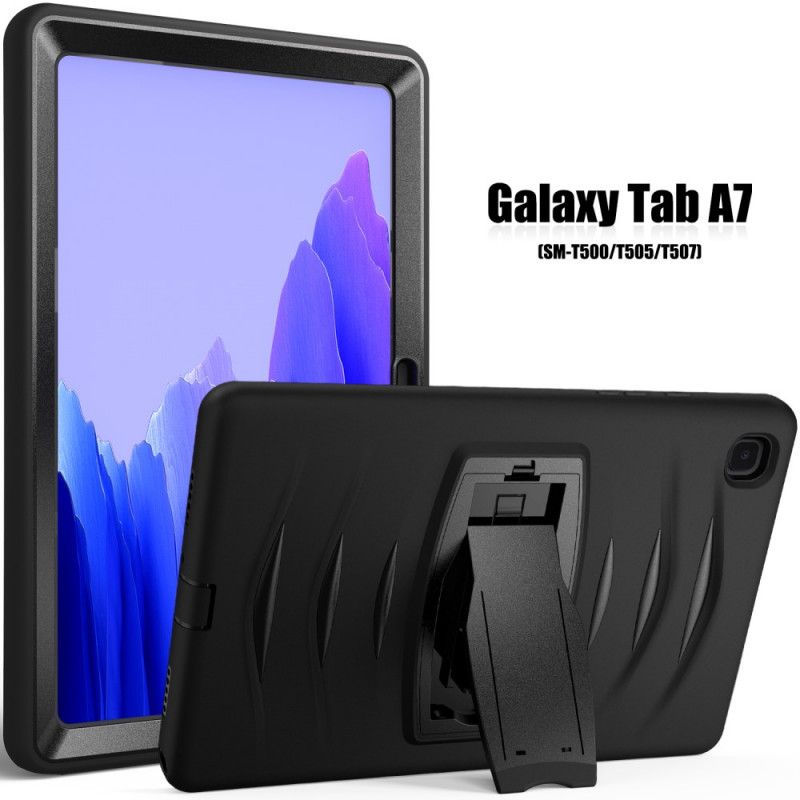 Hoesje Samsung Galaxy Tab A7 Rood Zwart Bumperbescherming Met Steun