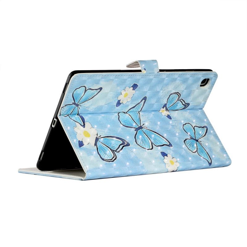 Leren Hoesje Samsung Galaxy Tab A7 Blauwe Vlinders