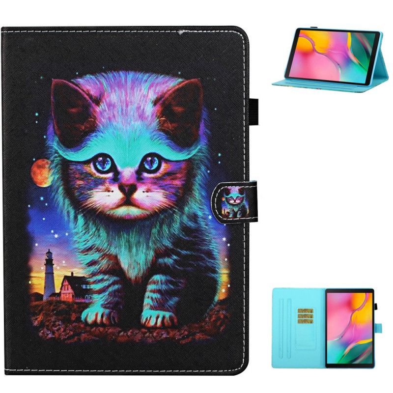 Leren Hoesje Samsung Galaxy Tab A7 Elektrische Cat