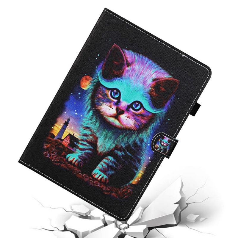 Leren Hoesje Samsung Galaxy Tab A7 Elektrische Cat