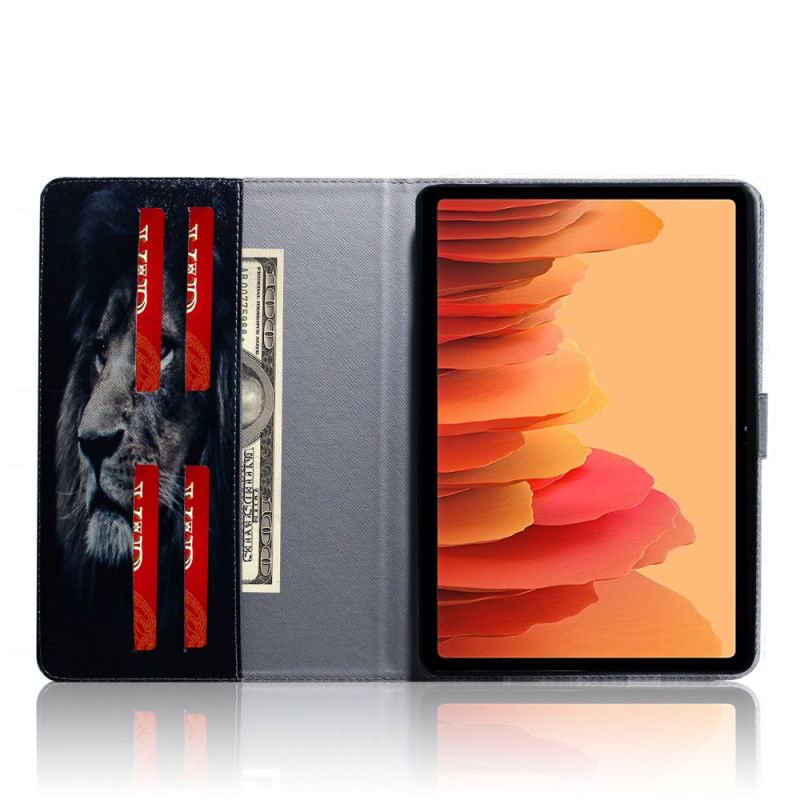 Leren Hoesje Samsung Galaxy Tab A7 Leeuwenkop