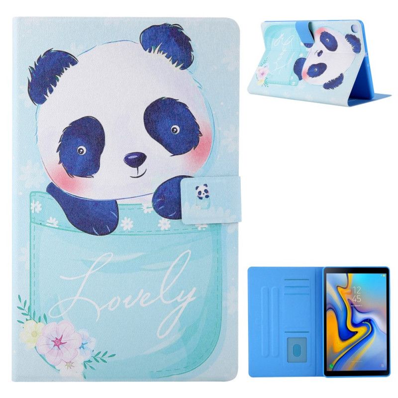 Leren Hoesje Samsung Galaxy Tab A7 Lichtblauw Groen Telefoonhoesje Lieve Panda