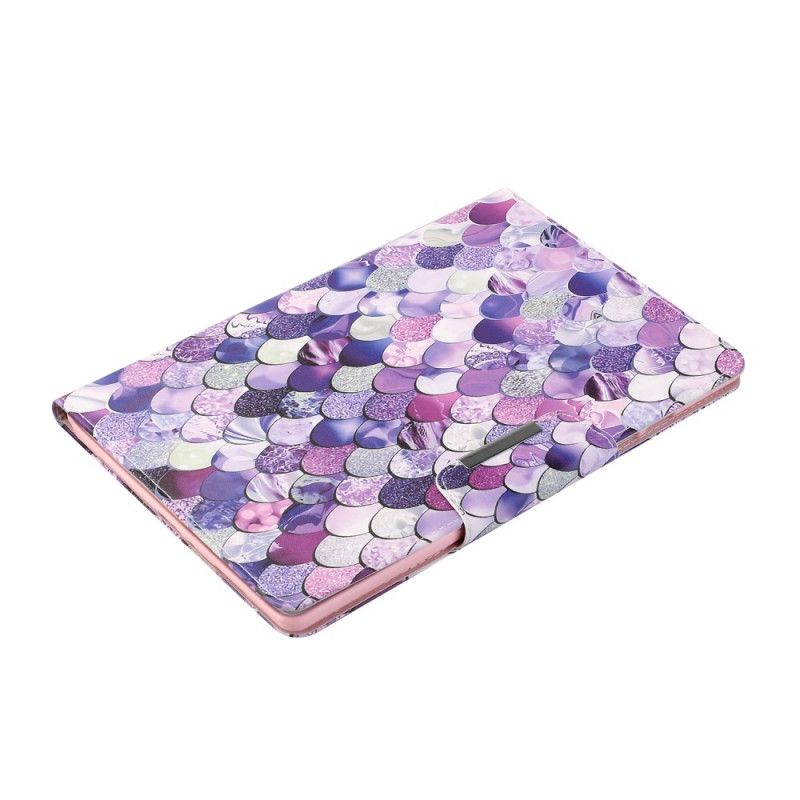 Leren Hoesje Samsung Galaxy Tab A7 Lichtpaars Paars Designer Pailletten