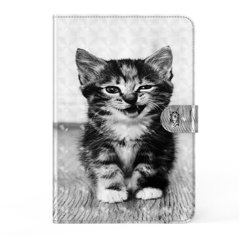 Leren Hoesje Samsung Galaxy Tab A7 Lichtvlek Kitten