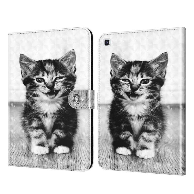 Leren Hoesje Samsung Galaxy Tab A7 Lichtvlek Kitten