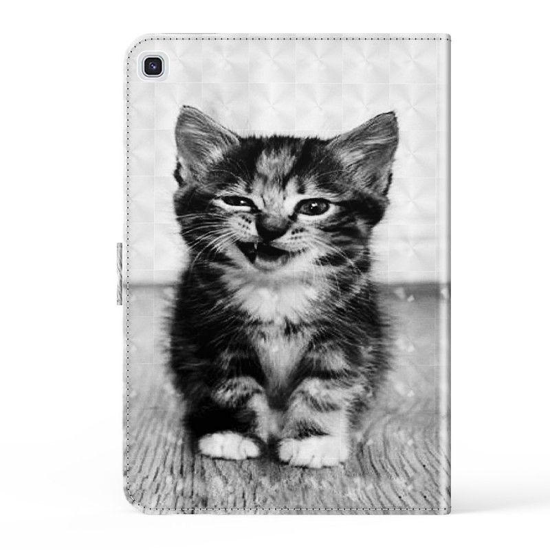 Leren Hoesje Samsung Galaxy Tab A7 Lichtvlek Kitten