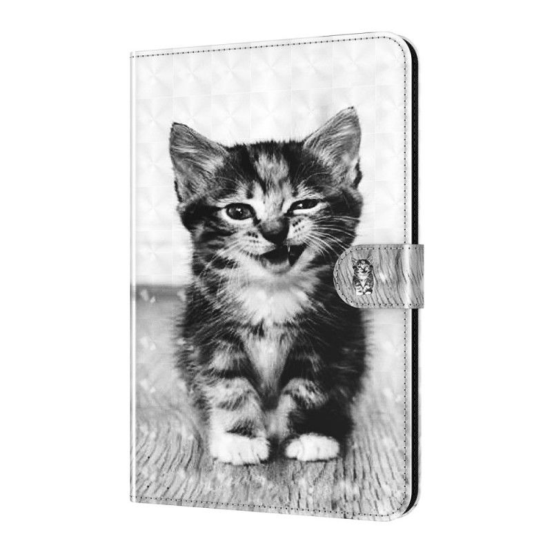 Leren Hoesje Samsung Galaxy Tab A7 Lichtvlek Kitten