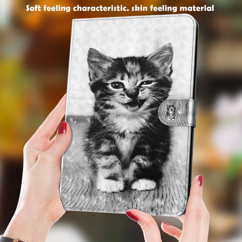 Leren Hoesje Samsung Galaxy Tab A7 Lichtvlek Kitten