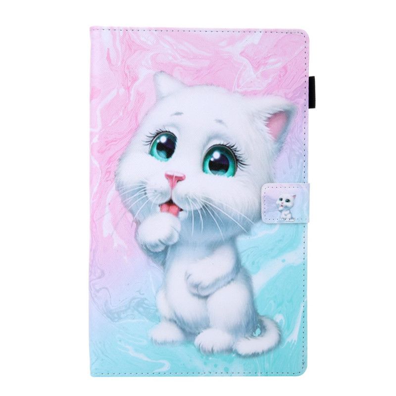 Leren Hoesje Samsung Galaxy Tab A7 Marmeren Kitten