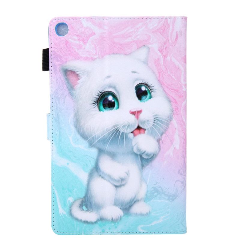 Leren Hoesje Samsung Galaxy Tab A7 Marmeren Kitten