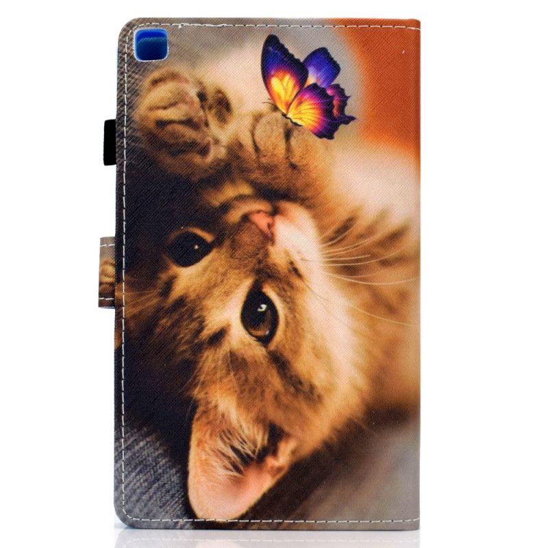 Leren Hoesje Samsung Galaxy Tab A7 Mijn Kitten En Vlinder