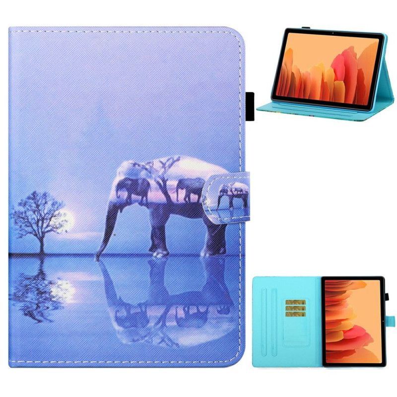 Leren Hoesje Samsung Galaxy Tab A7 Olifant Art