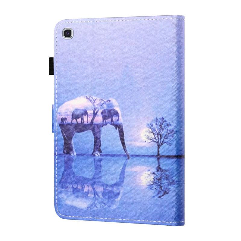 Leren Hoesje Samsung Galaxy Tab A7 Olifant Art