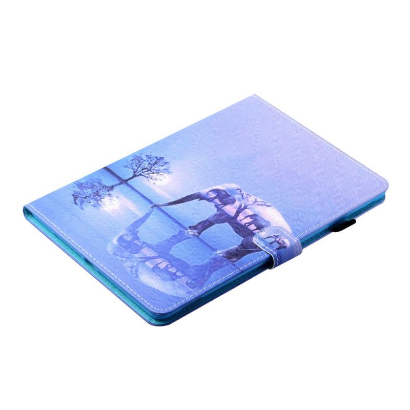 Leren Hoesje Samsung Galaxy Tab A7 Olifant Art