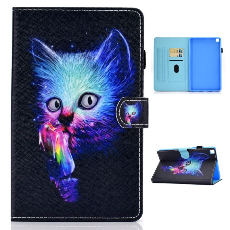 Leren Hoesje Samsung Galaxy Tab A7 Psycho Cat