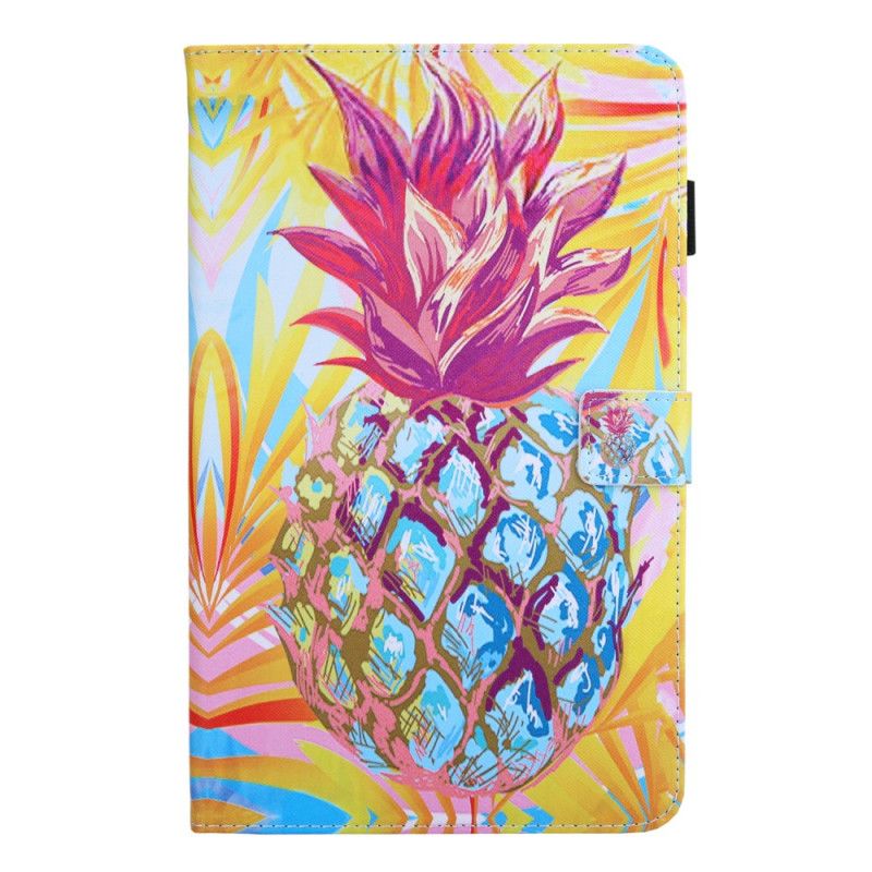 Leren Hoesje Samsung Galaxy Tab A7 Telefoonhoesje Oranje Ananas