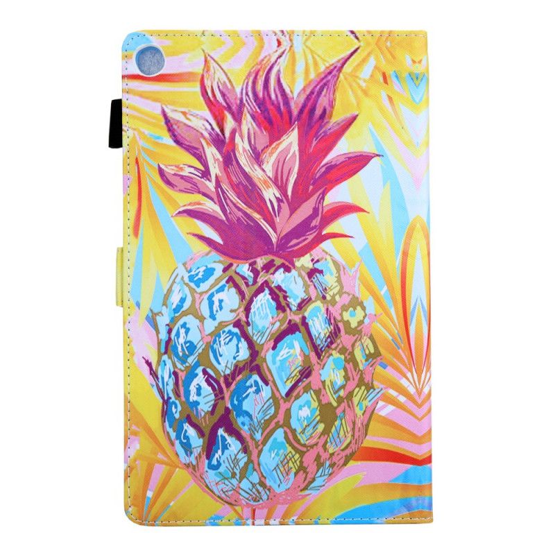 Leren Hoesje Samsung Galaxy Tab A7 Telefoonhoesje Oranje Ananas