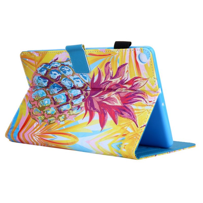 Leren Hoesje Samsung Galaxy Tab A7 Telefoonhoesje Oranje Ananas