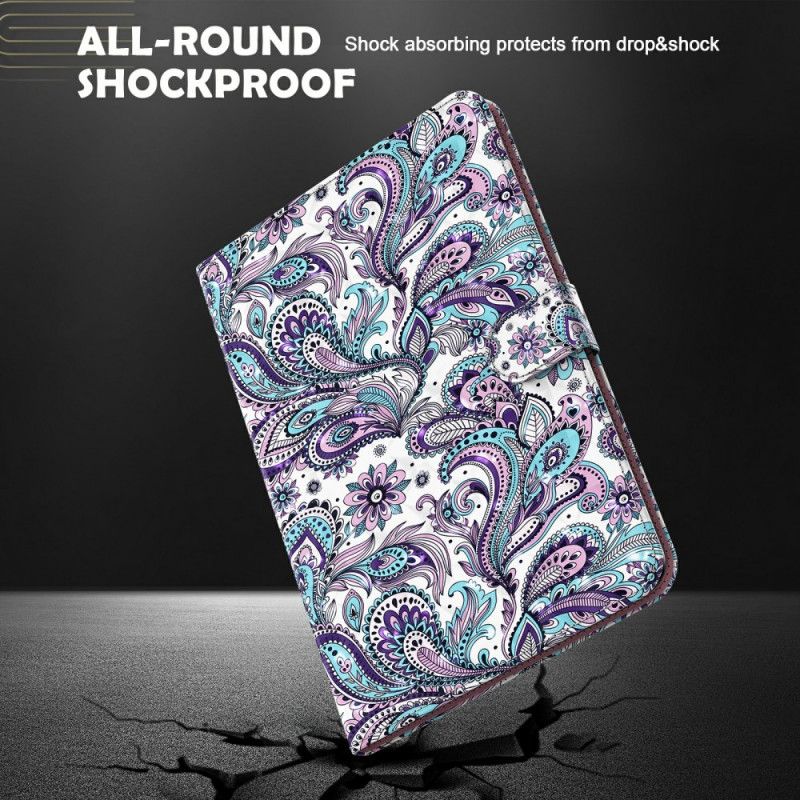 Leren Hoesje Samsung Galaxy Tab A7 Telefoonhoesje Paisley Patroon