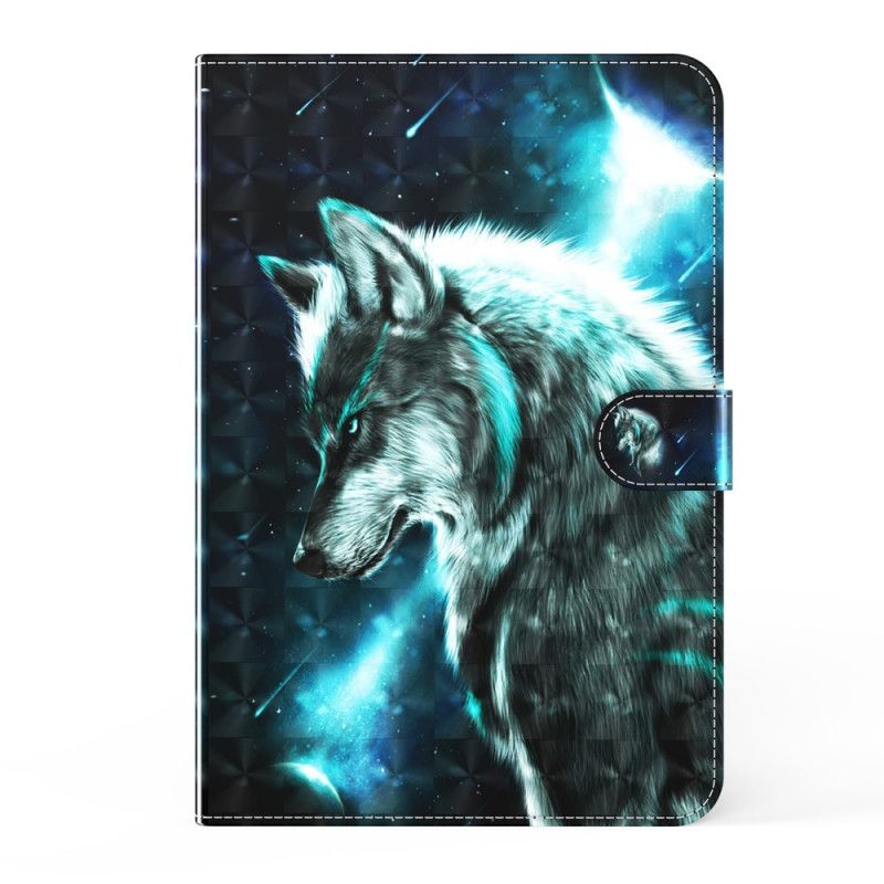 Leren Hoesje Samsung Galaxy Tab A7 Telefoonhoesje Wilde Wolf Lichtvlek