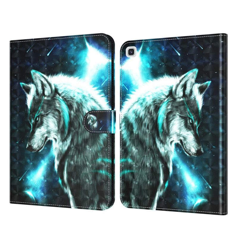 Leren Hoesje Samsung Galaxy Tab A7 Telefoonhoesje Wilde Wolf Lichtvlek