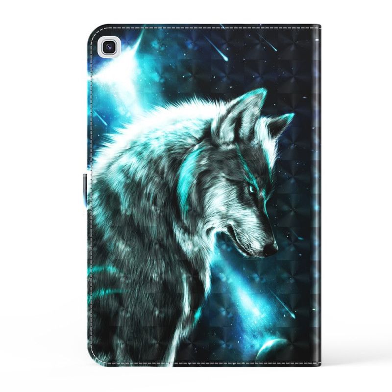 Leren Hoesje Samsung Galaxy Tab A7 Telefoonhoesje Wilde Wolf Lichtvlek