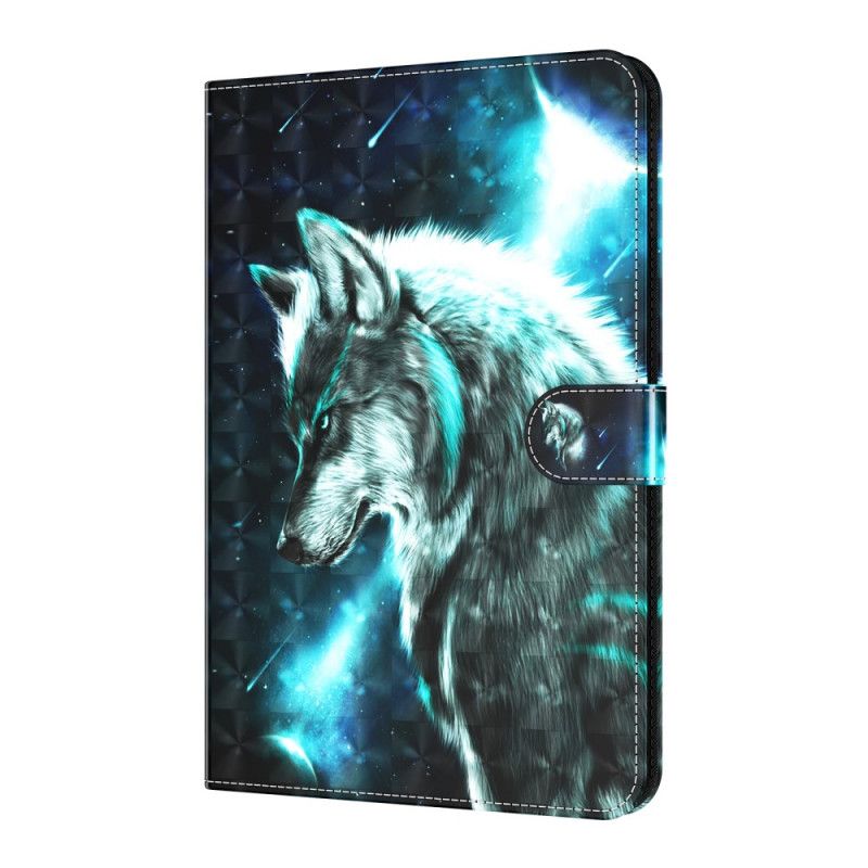 Leren Hoesje Samsung Galaxy Tab A7 Telefoonhoesje Wilde Wolf Lichtvlek