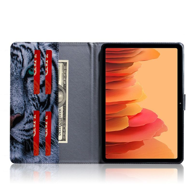 Leren Hoesje Samsung Galaxy Tab A7 Tijgerkop