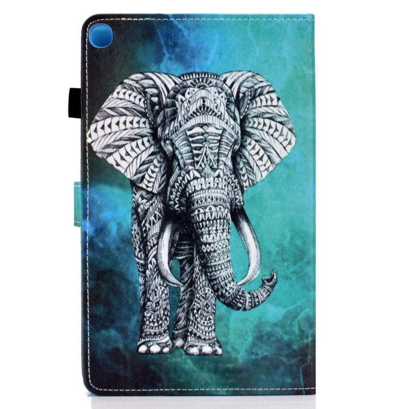 Leren Hoesje Samsung Galaxy Tab A7 Tribale Olifant