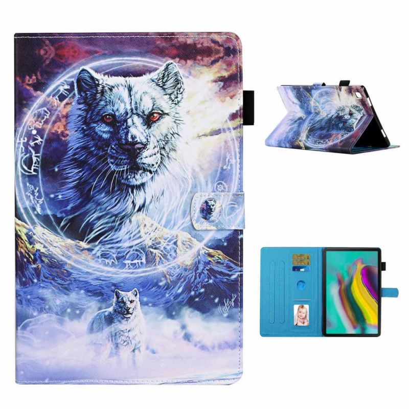 Leren Hoesje Samsung Galaxy Tab A7 Wolf