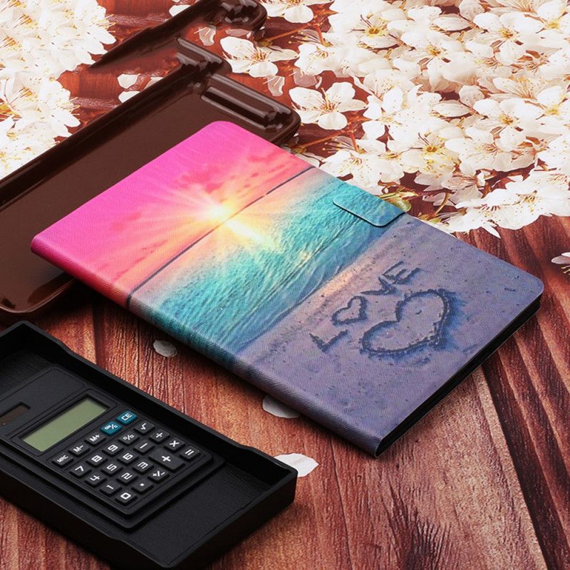 Leren Hoesje Samsung Galaxy Tab A7 Zonsondergangliefde