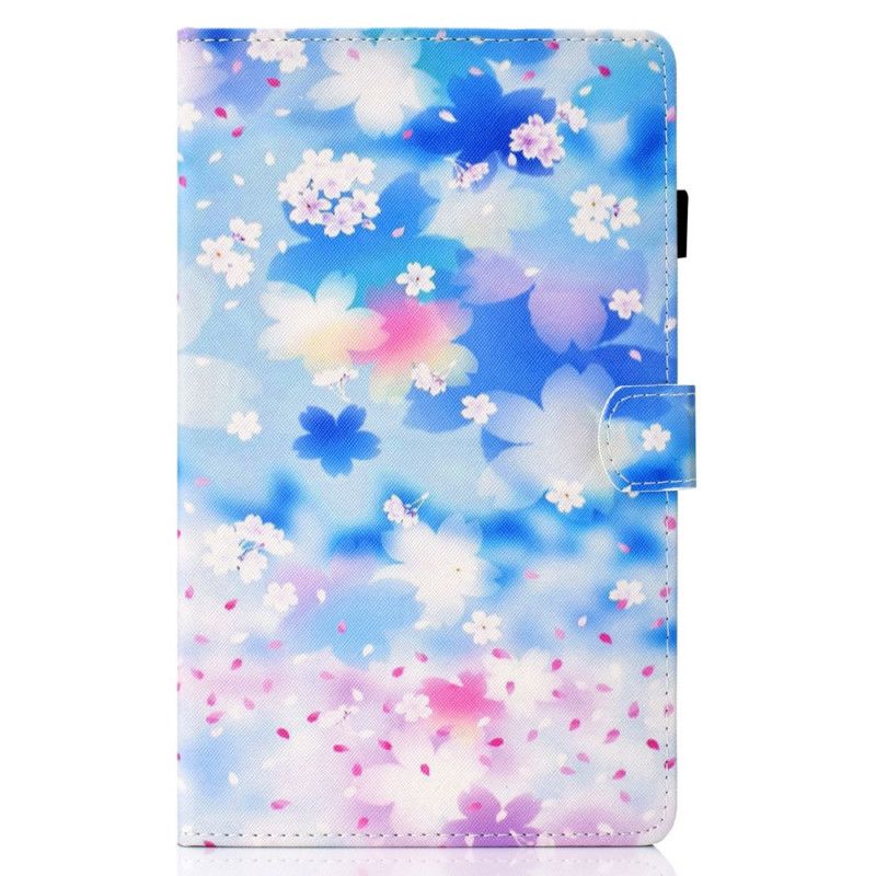 Leren Hoesje voor Samsung Galaxy Tab A7 Aquarel Bloemen