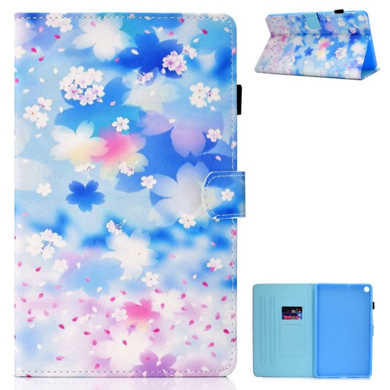 Leren Hoesje voor Samsung Galaxy Tab A7 Aquarel Bloemen